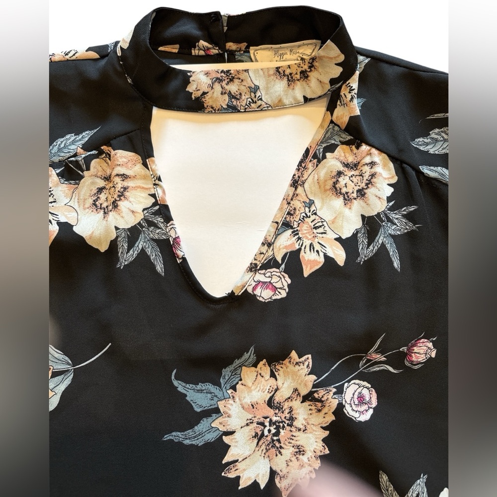 Hippie Rose Black Floral Top